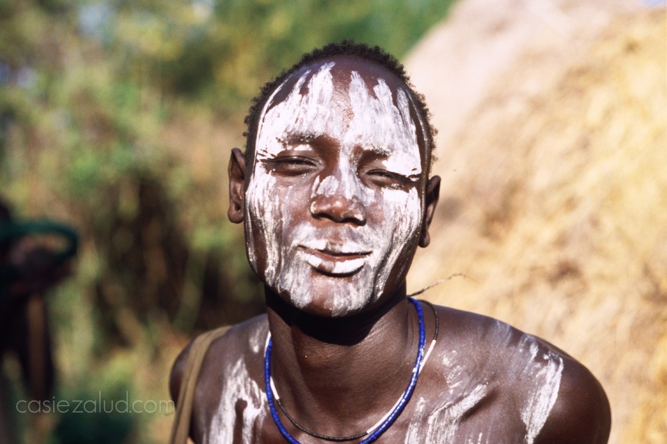 Mursi man smiling at the camera