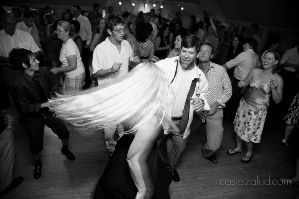 crowd dancing at a wedding