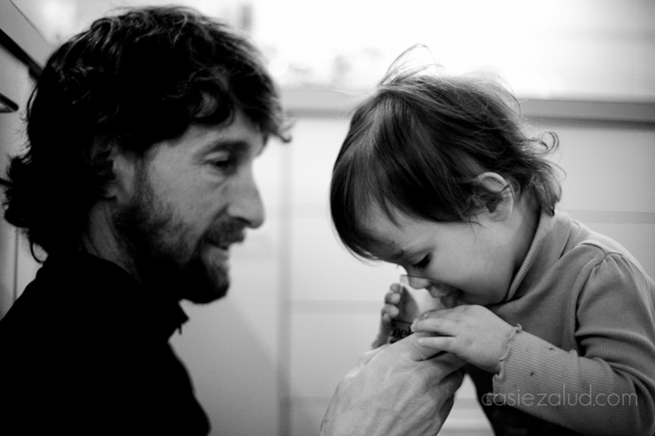father and daughter sharing a drink